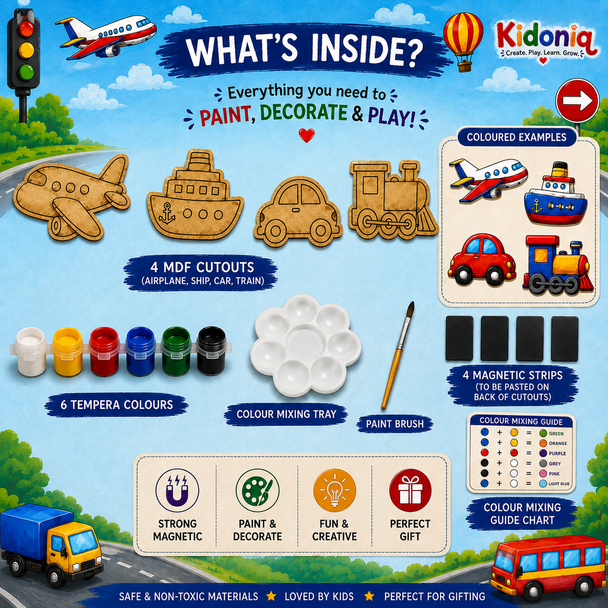 DIY Magnet Kit - Transport Theme